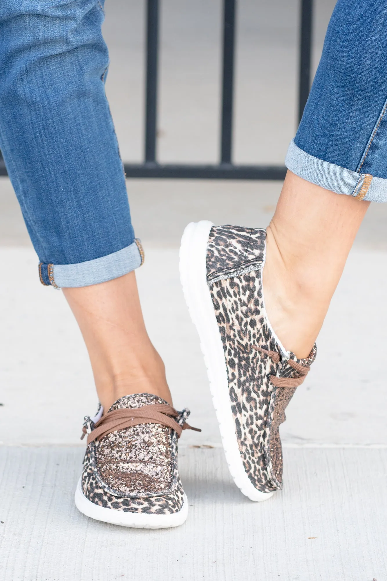 Tinker Leopard Glitter Boat Shoes - Tan Leopard