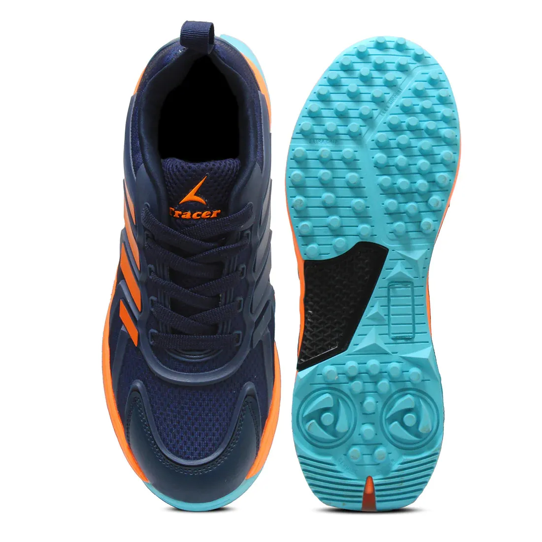 Tracer Ultimate 2251 Rubber Studs Cricket Shoes - Navy/Orange