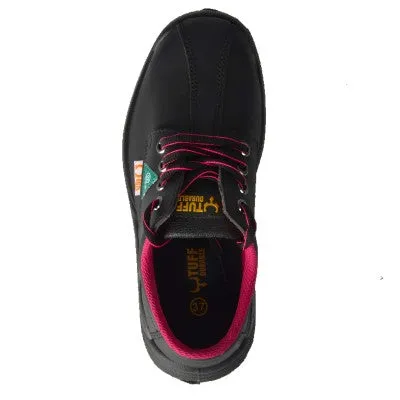 Tuff & Durable� - Lace Up Working Shoes with Steel Toe & Plate - Black