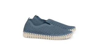 Tulip 139 Perforated Slip-On Sneaker in Blue Grey