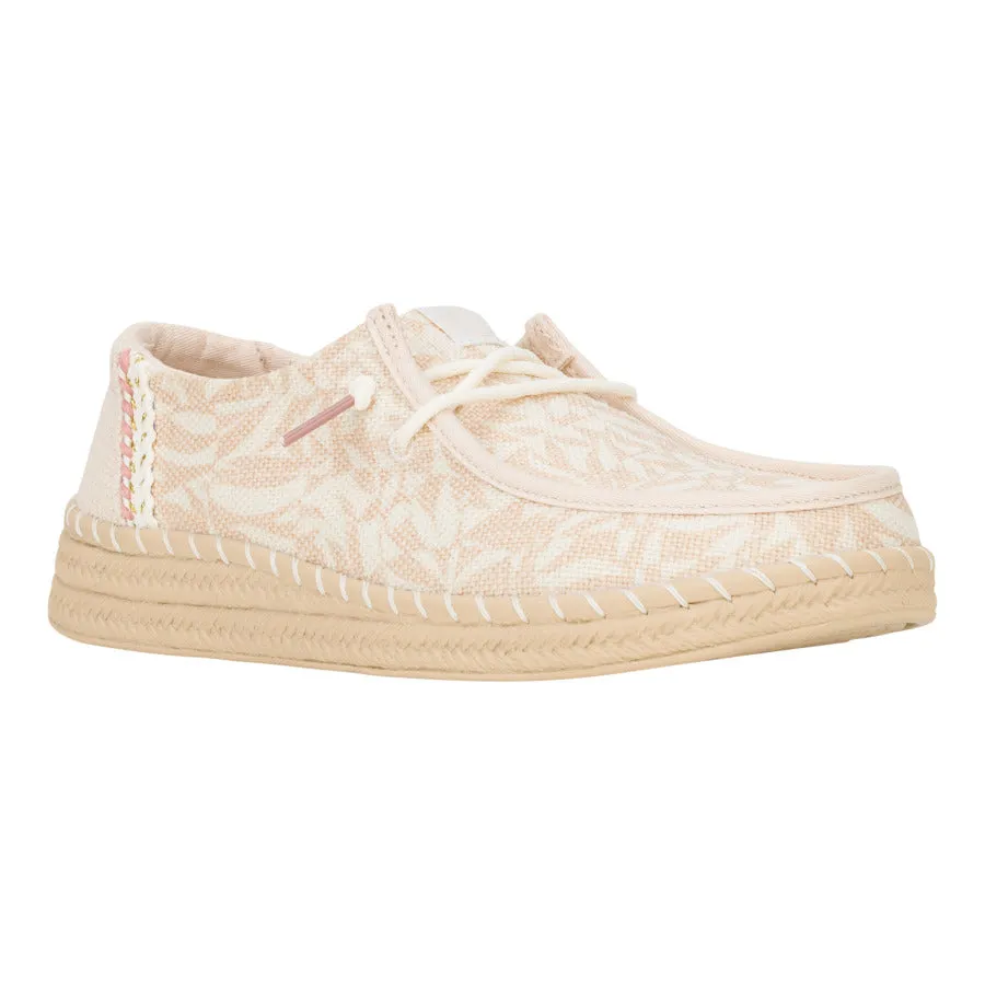 Wendy Espadrille Retro Palm - Pale Pink/White
