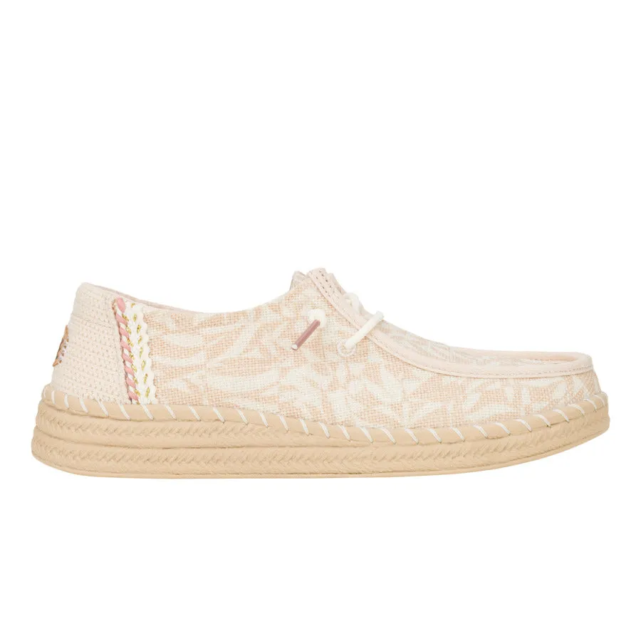 Wendy Espadrille Retro Palm - Pale Pink/White