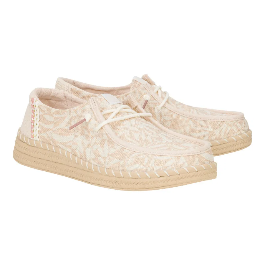 Wendy Espadrille Retro Palm - Pale Pink/White