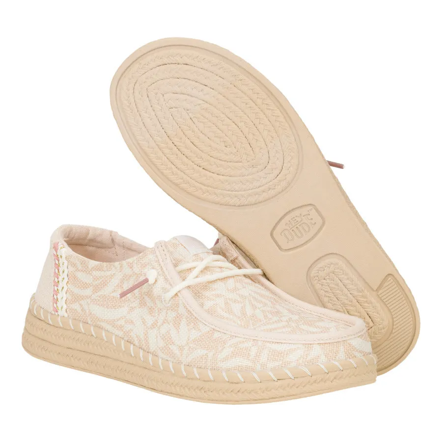 Wendy Espadrille Retro Palm - Pale Pink/White