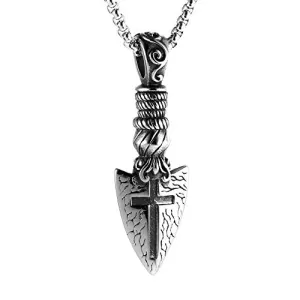 Wheat Chain Cross Arrow Stainless Steel Chain