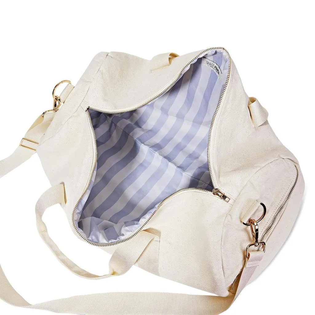 White Denim Duffle Bag