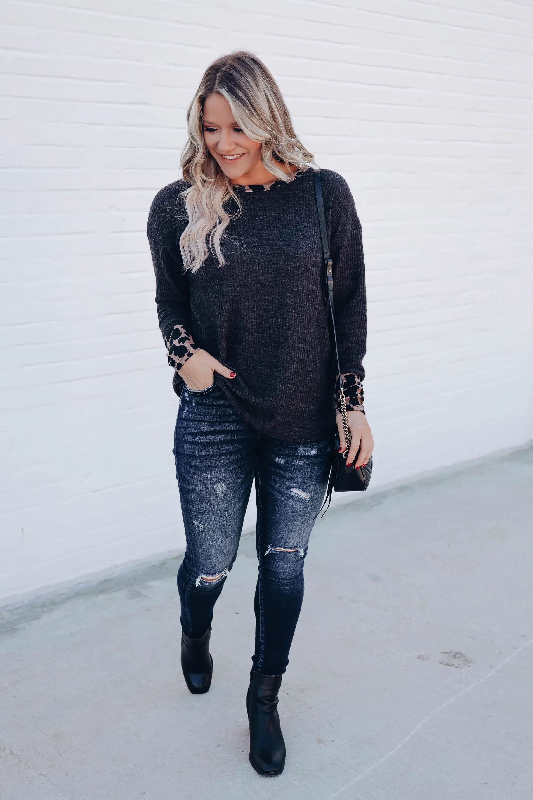 Wild Ideas Contrasting Knit Top