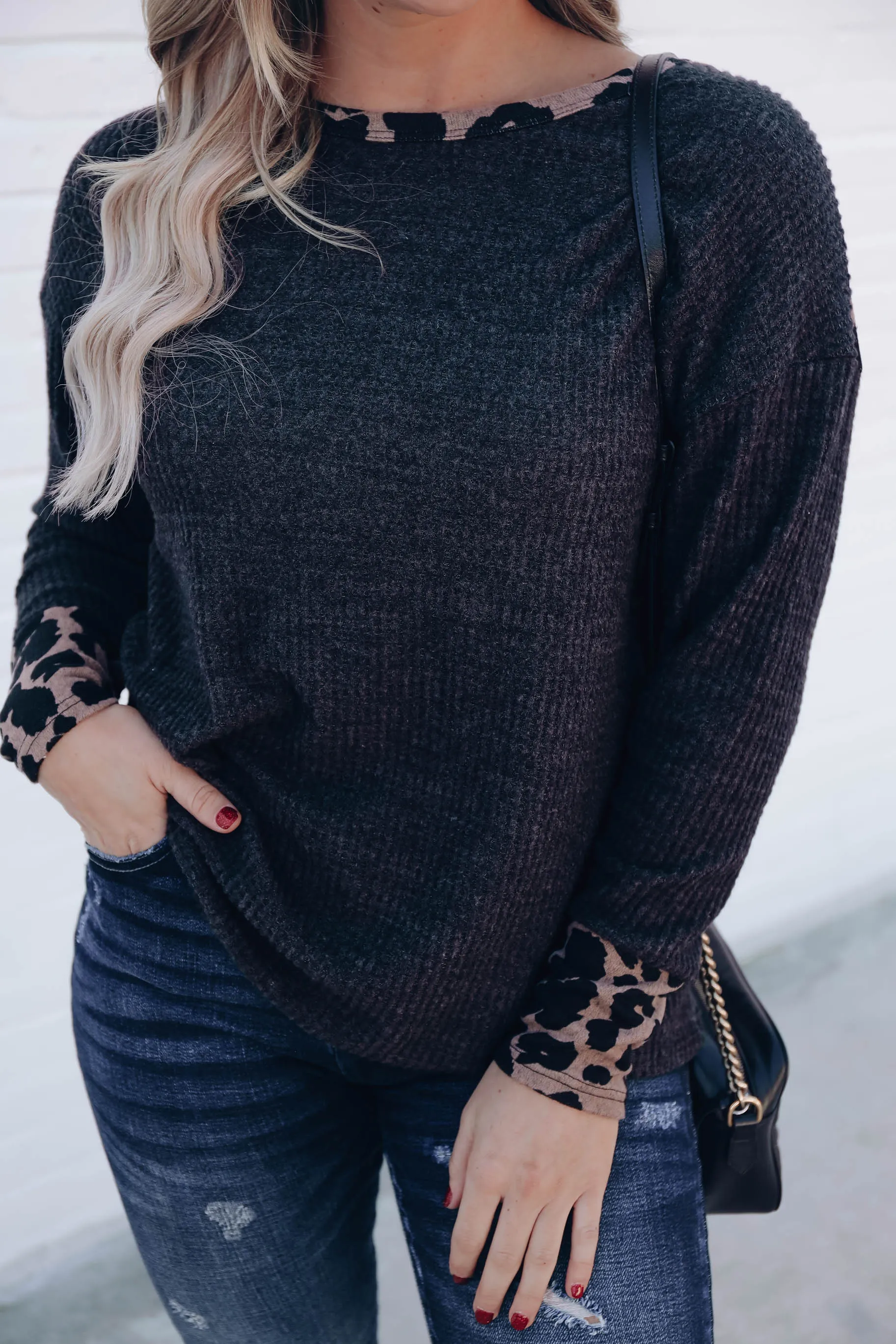Wild Ideas Contrasting Knit Top