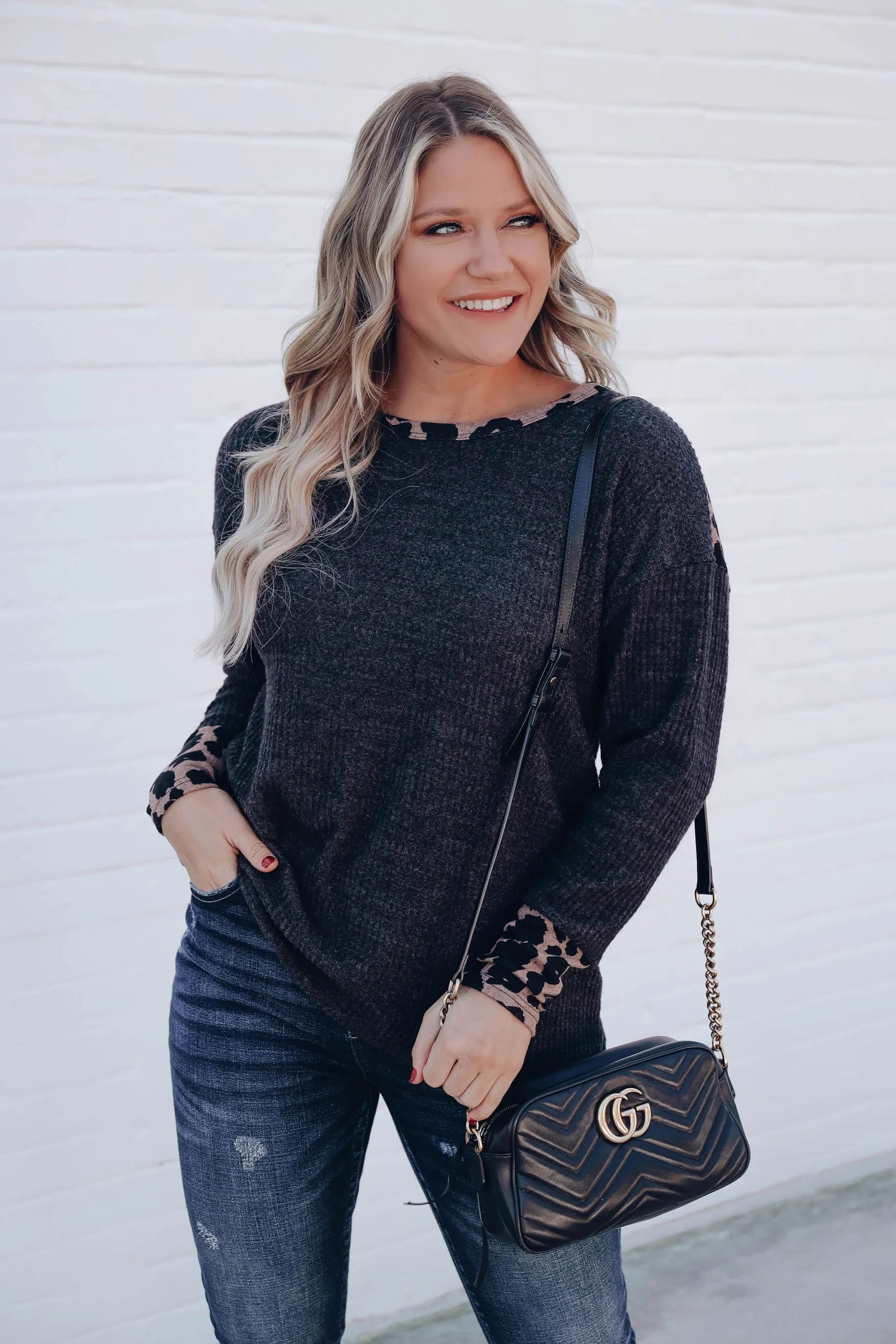 Wild Ideas Contrasting Knit Top