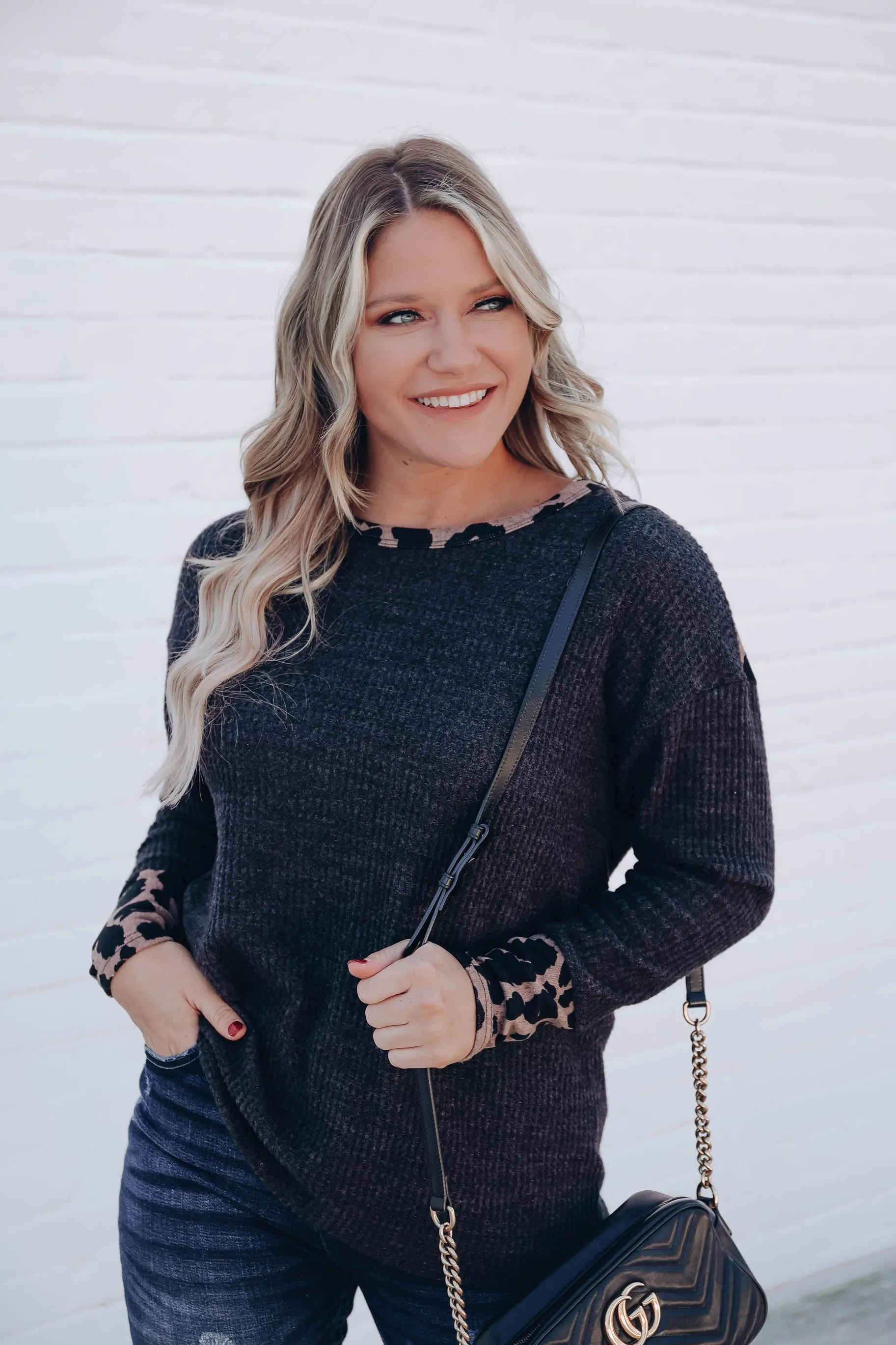 Wild Ideas Contrasting Knit Top