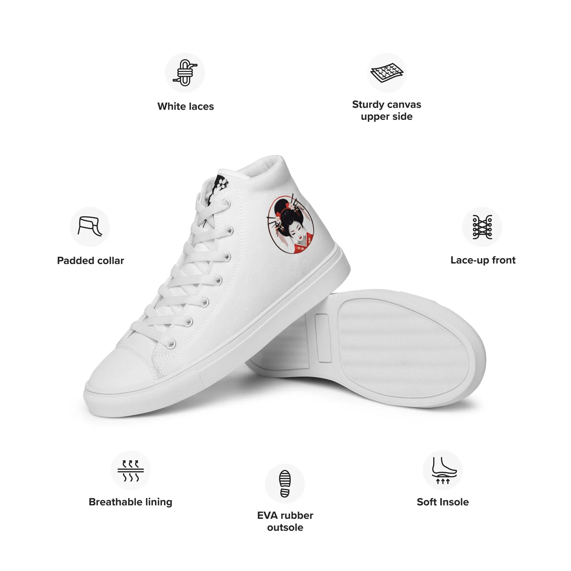 Yūga (Graceful or Elegant) Women’s High Top Canvas Shoes