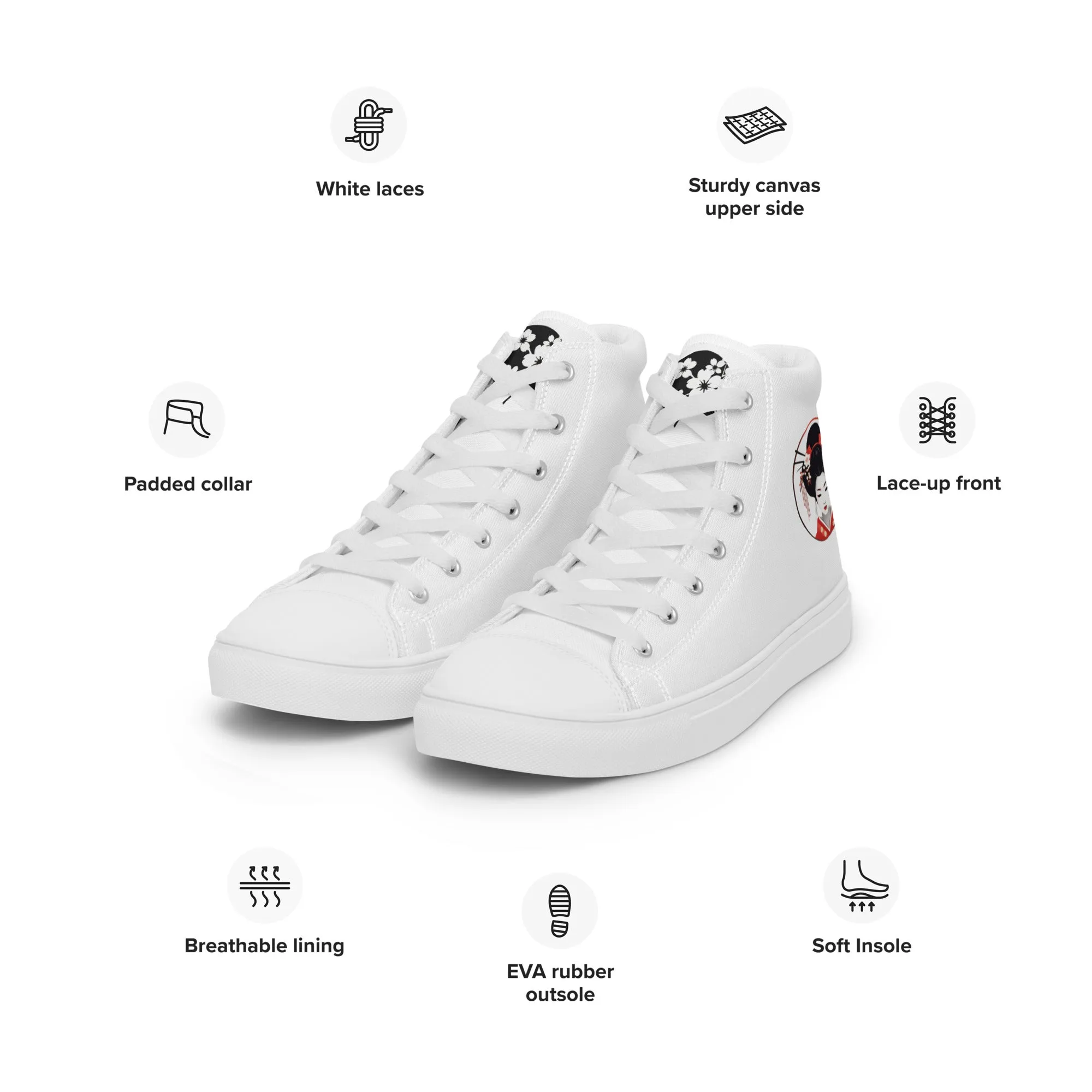Yūga (Graceful or Elegant) Women’s High Top Canvas Shoes