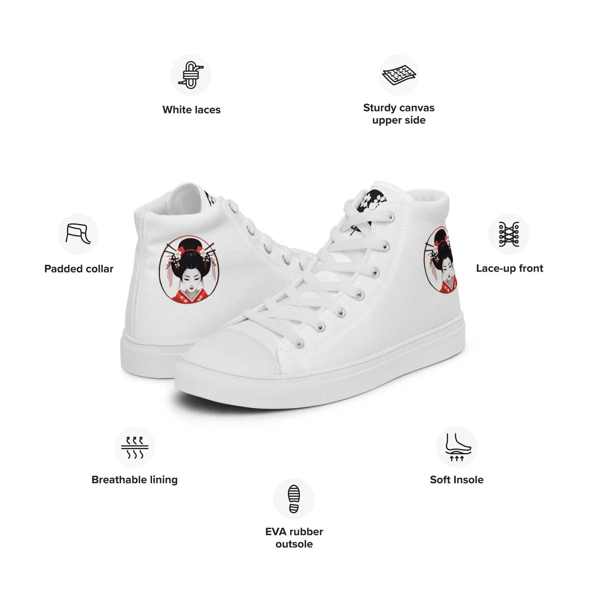 Yūga (Graceful or Elegant) Women’s High Top Canvas Shoes